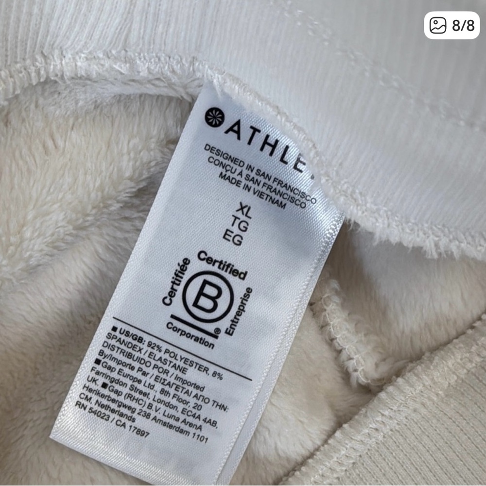 Athleta Cream Ribbed Pants - Picture 6 of 6